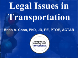 Legal Issues in Transportation