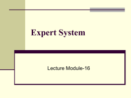 Expert Systems - Computer Science and Engineering
