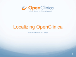 Internationalizing OpenClinica