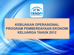 Kebijakan Operasional Program Pemberdayaan