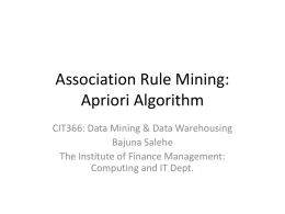 Apriori Algorithm - The Institute of Finance Management