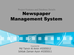 NMS - Newspaper Management System