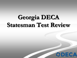 Georgia DECA Statesman Test Review