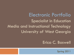 Electronic Portfolio Specialist in Education Media