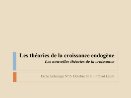 Les th&eacute;ories de la croissance endog&egrave;ne