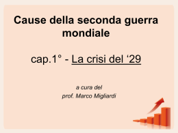 La crisi del 29 - Liceo Scientifico Mariano IV d`Arborea Oristano