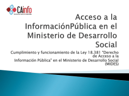 Acceso a la Información Pública en el Ministerio de Desarrollo Social