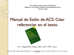 Manual de Estilo de la ACS - Biblioteca Ciencias Naturales