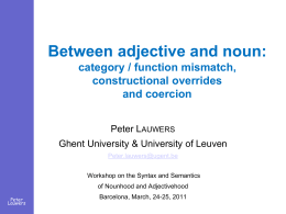 Les adjectifs substantiv&eacute;s dits &ldquo;neutres&rdquo;: de la conversion &agrave; la