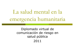 La salud mental en la emergencia - Aula Virtual Regional. Campus