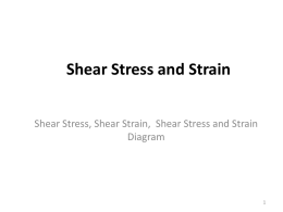 The Shear Stress–Strain Diagram