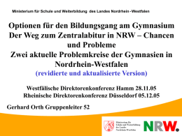 Aktuelle Probleme Gymnasium Westf. Rhein. Direktorenkonferenz