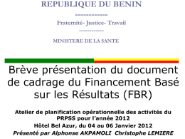 FBR - Ministère de la Santé du Bénin