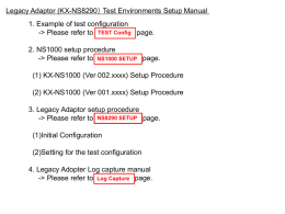 Panasonic NS1000 legacy guide