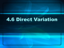 4.6 Direct Variation