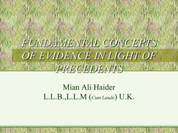 Fundamental concepts in Evidence Law