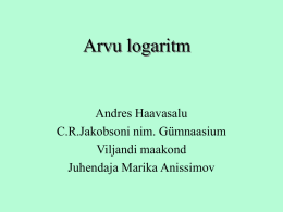 Arvu logaritm - Elva Gümnaasium