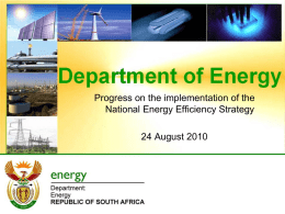 Initiatives to support the implementation of EE strategy