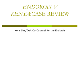 ENDOROIS V KENYA:CASE REVIEW