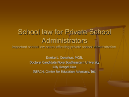 School law for Private School Administrators