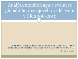 Analýza evaluace v GRV