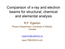 Comparison of x-ray and electron beams for structural, chemical and