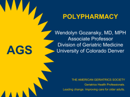 Polypharmacy - American Geriatrics Society