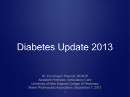 Diabetes Update 2013