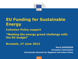 EU funding sustainable energy - ERRIN and others