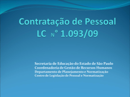 Contratação de pessoal LC N° 1.093/09