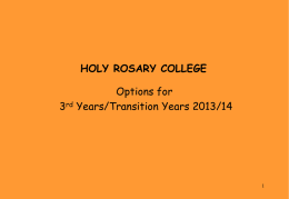 Subject Choice Presentation - Holy Rosary College, Mountbellew