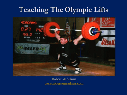 Teaching The Olympic Lifts