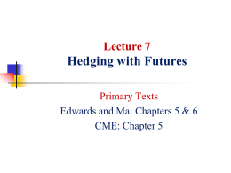 Lecture 5 Hedging