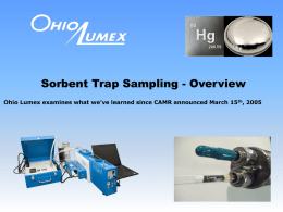 Lessons Learned Sorbent Trap Sampling