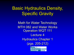 Lecture on Specific Gravity and Density