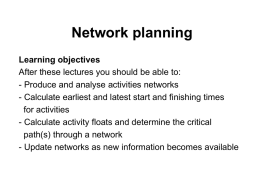 Lecture 2 &ndash; Network planning