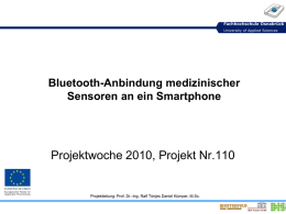 Bluetooth-Anbindung medizinischer Sensoren an ein Smartphone