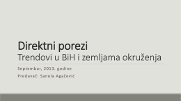 Direktni porezi Trendovi u BiH i zemljama okruženja