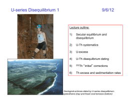 U-series disequilibrium I