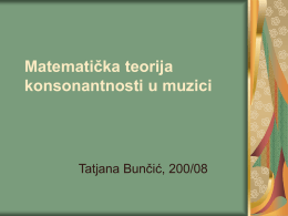 T. Bunčić: Matematička teorija konsonantnosti u muzici (2010)