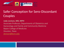 Safer Conception for Sero-Discordant Couples