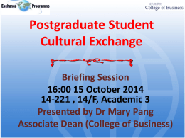 Programme Briefing - College of Business