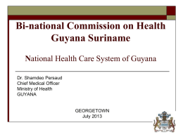 Overview Health Systems Guyana - Pan Caribbean Partnership