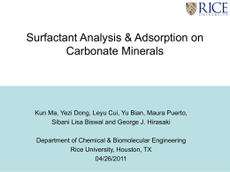 Surfactant adsorption on Carbonates