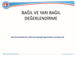 BAĞIL DEĞERLENDİRME SİSTEMİ - Mehmet Akif Ersoy Üniversitesi