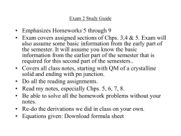 Exam 2 Study Concepts