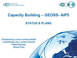 Capacity Building – GEOSS- AIP5