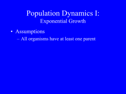 Population Dynamics I: Exponential Growth