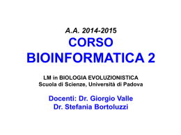 A.A. 2014-2015 CORSO BIOINFORMATICA 2 LM in BIOLOGIA