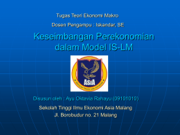 Keseimbangan Perekonomian dalam Model IS-LM